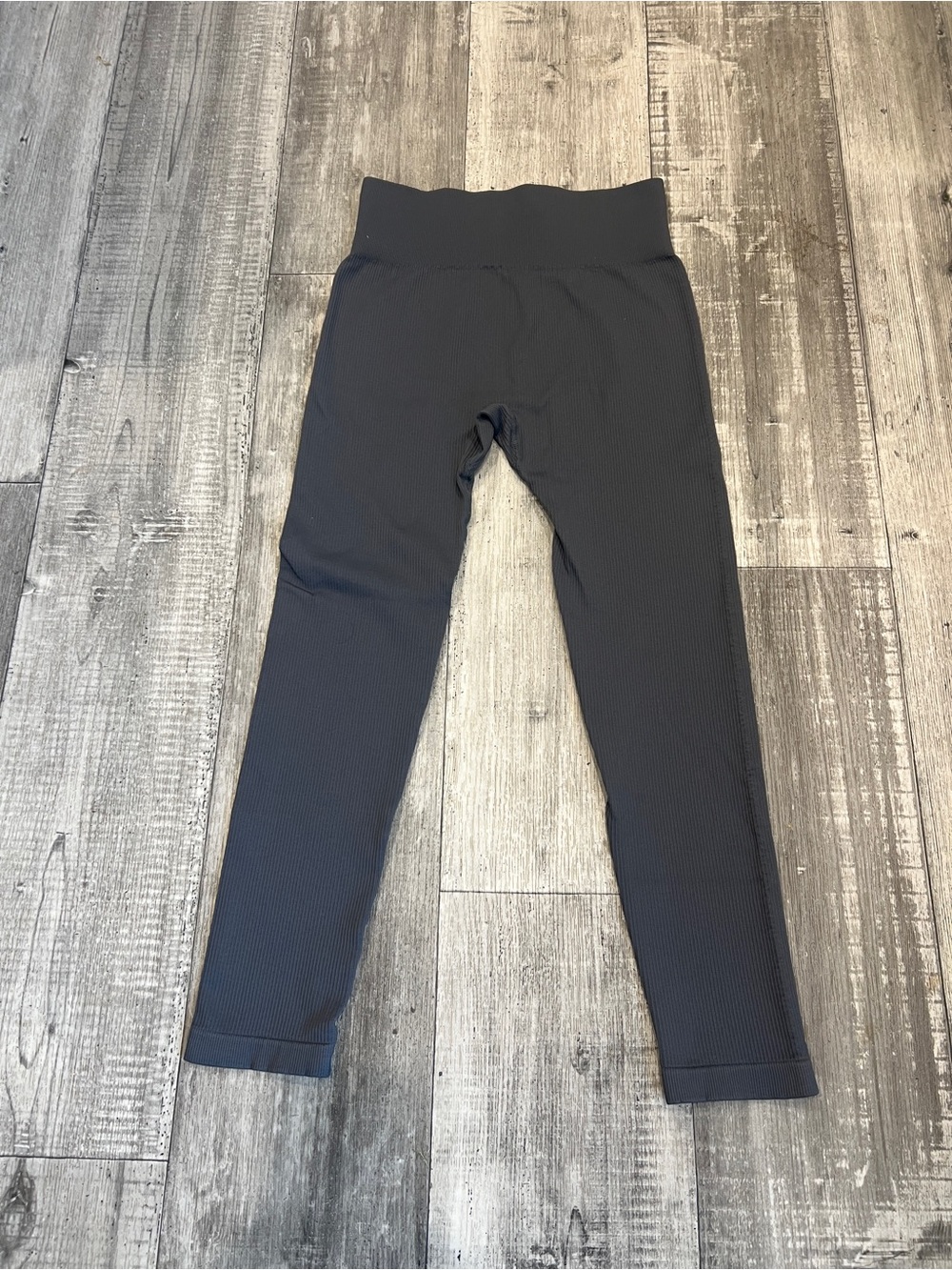 OQQ Gray Ribbed Leggings Size XL